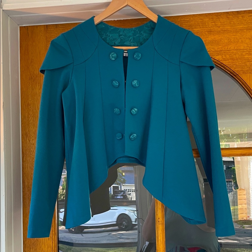 Elizabeth Gillett NYC teal jacket size small
